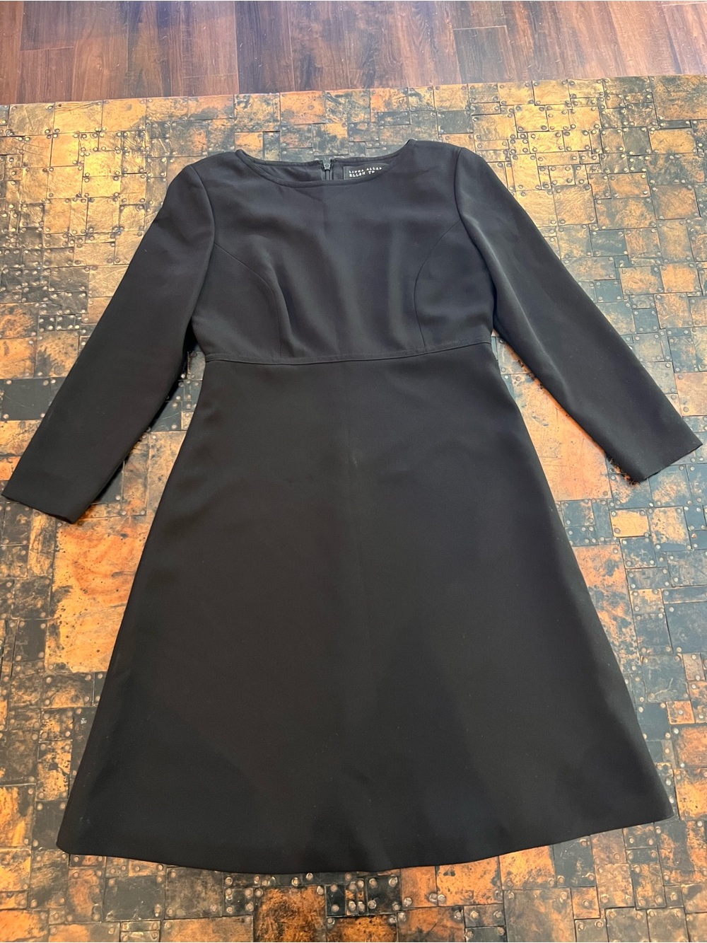Linda Allard Ellen Tracy Women's Black Long Sleeve Fit-and-Flare Dress